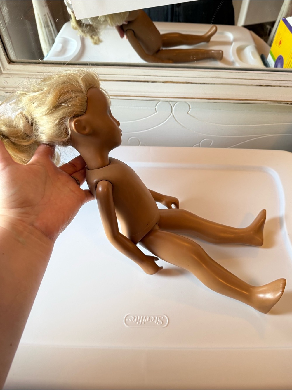 Vintage late 1960s Blonde Hair Brown Skin Poseable Kids Doll - Picture 2 of 4